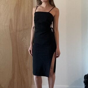 Black Cutout Midi Dress